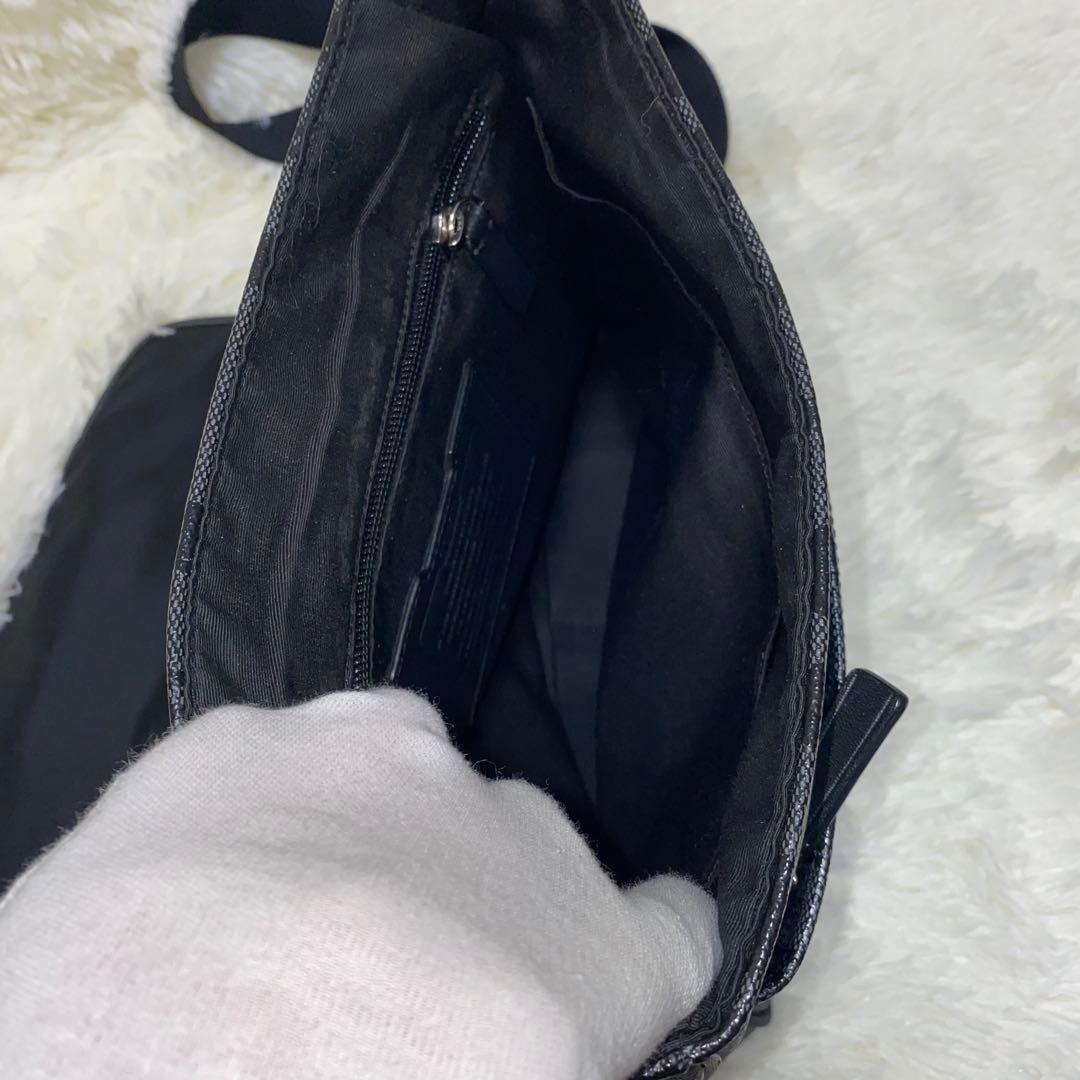 COACH ヘリテージ メッセンジャーバッグ シグネチャー　PVC ブラック