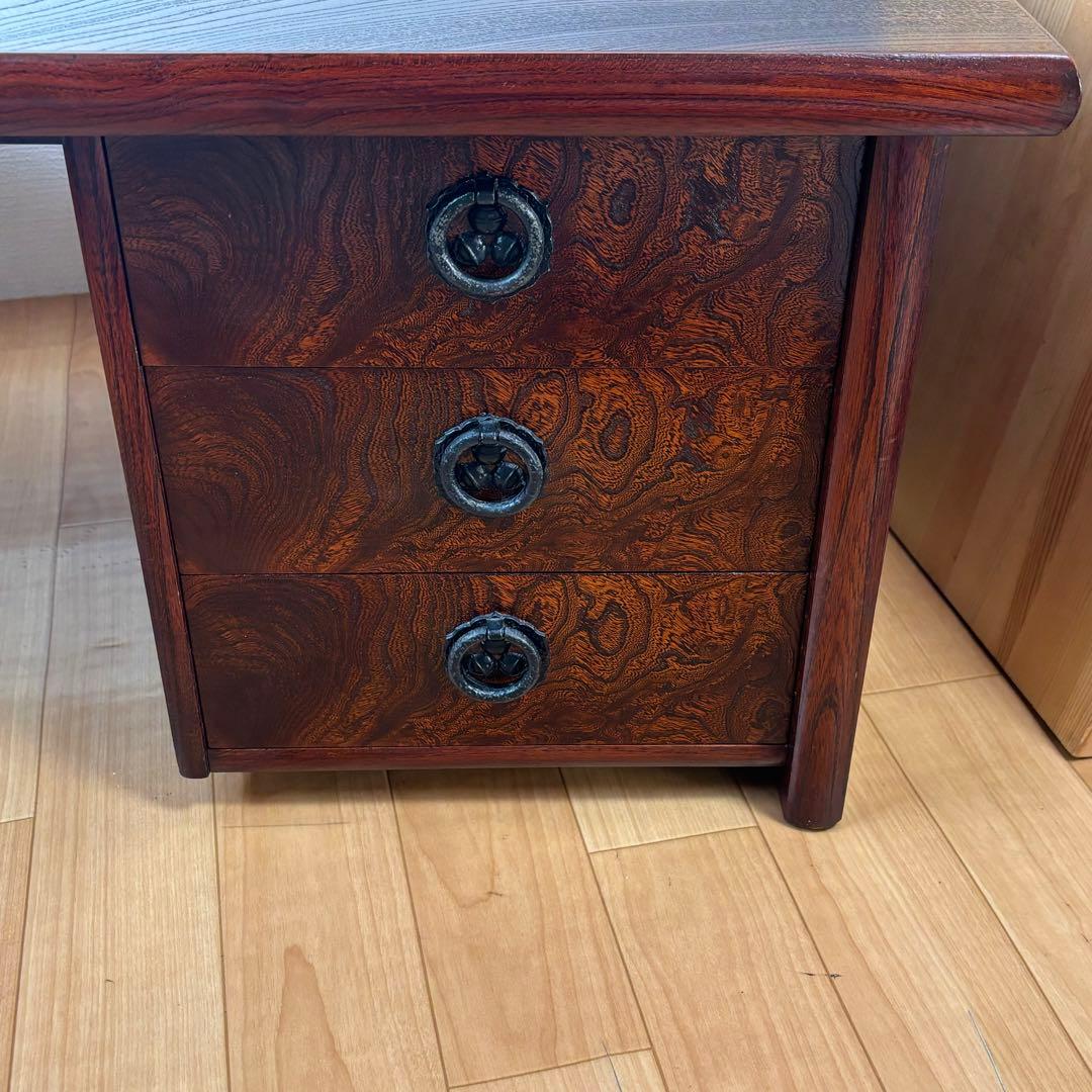 駿河民芸　文机 和室 引き出し ローデスク 和風 小机 欅 デスク 幅91cm