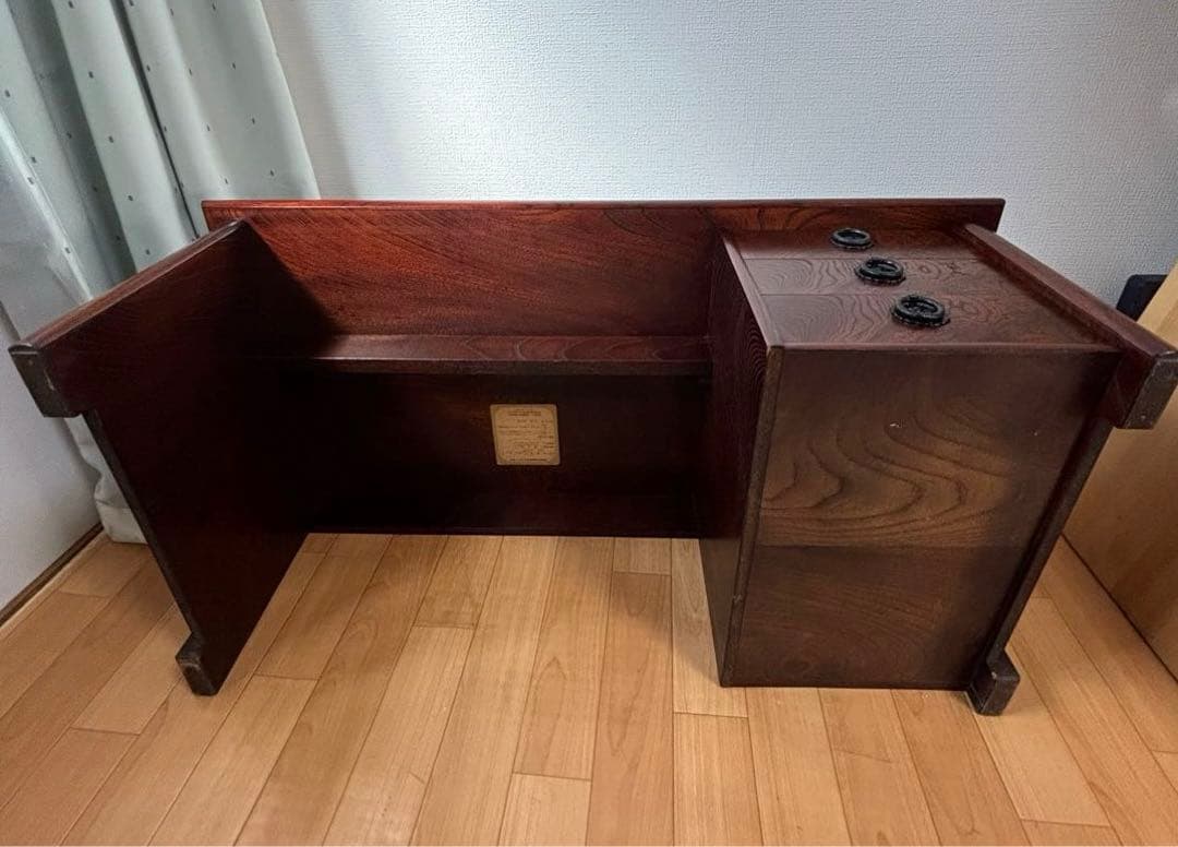 駿河民芸　文机 和室 引き出し ローデスク 和風 小机 欅 デスク 幅91cm