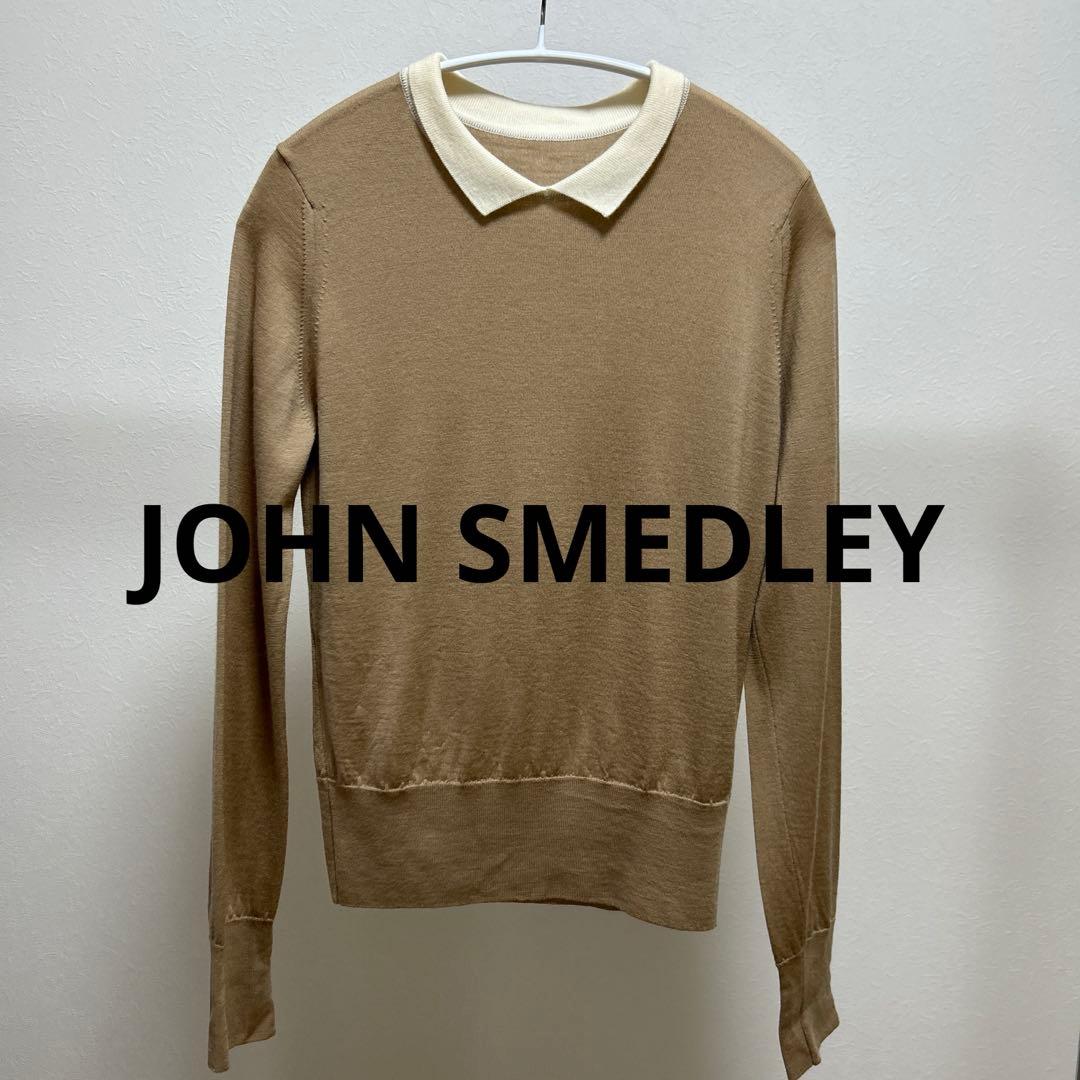 JOHN SMEDLEY ジョンスメドレー バイカラークレリックニットポロ