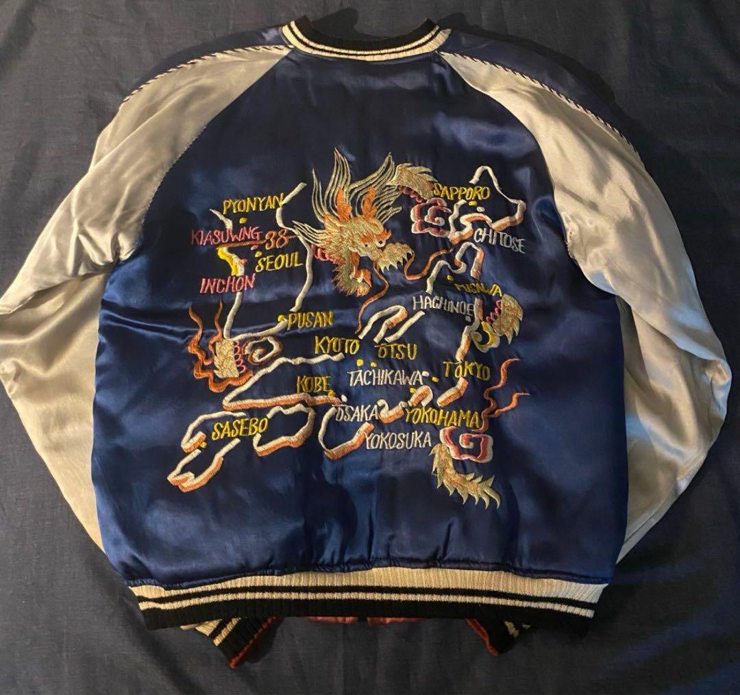 50s スカジャン　ベトジャン　スーベニアジャケット　サテン　ビックサイズ