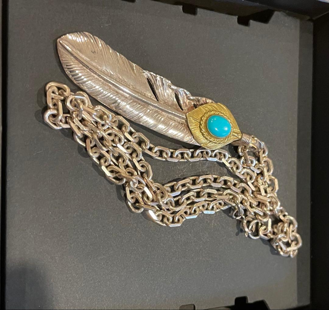 上金金縄ターコイズ特大フェザー　ゴローズ