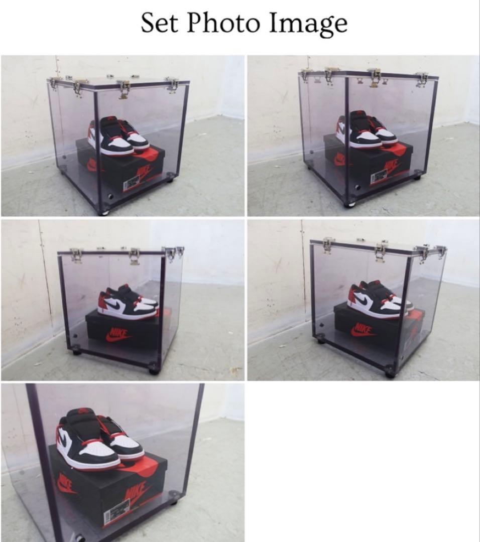 未使用アクリルケース キューブBOX ディスプレイボックス ショーケース 透明紫