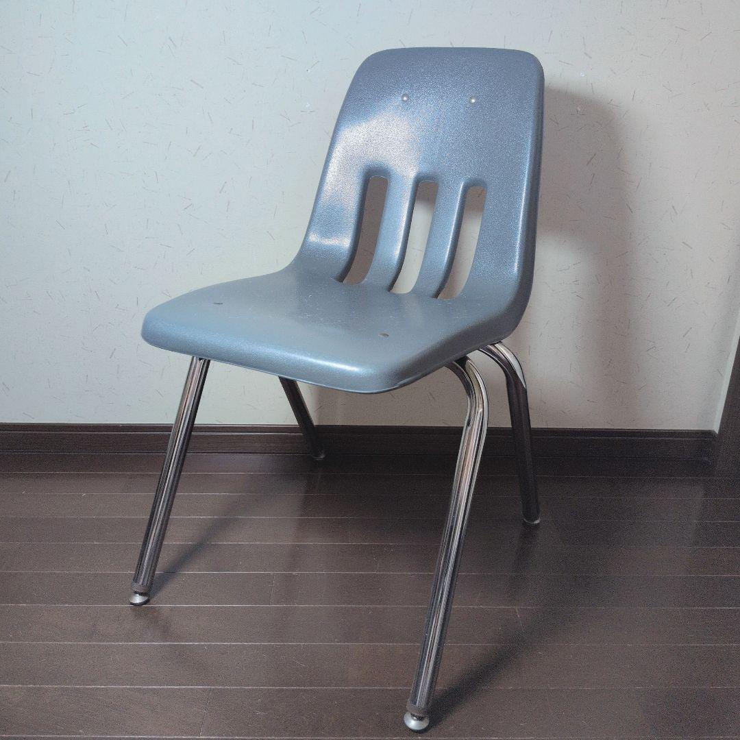 【希少】VIRCO ヴィンテージ スタッキングチェア USA製 グレー