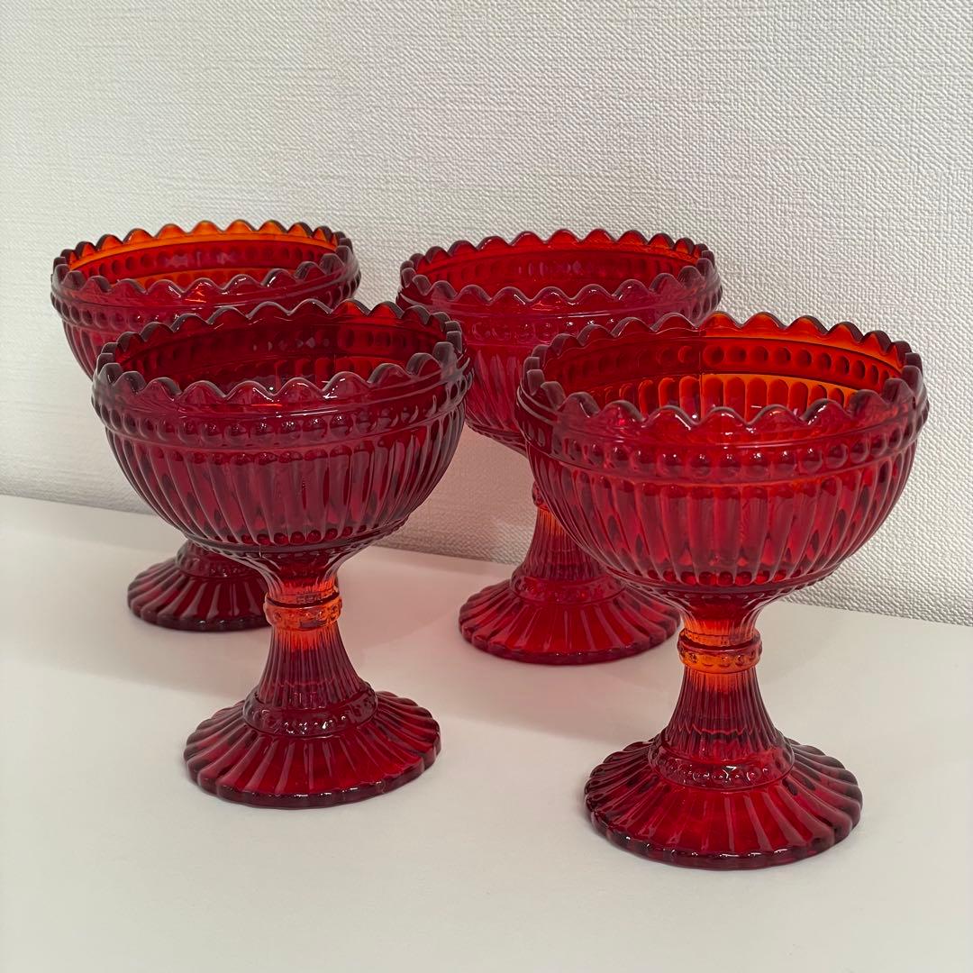 イッタラ マリメッコ マリボウル スモール レッド 4個セット