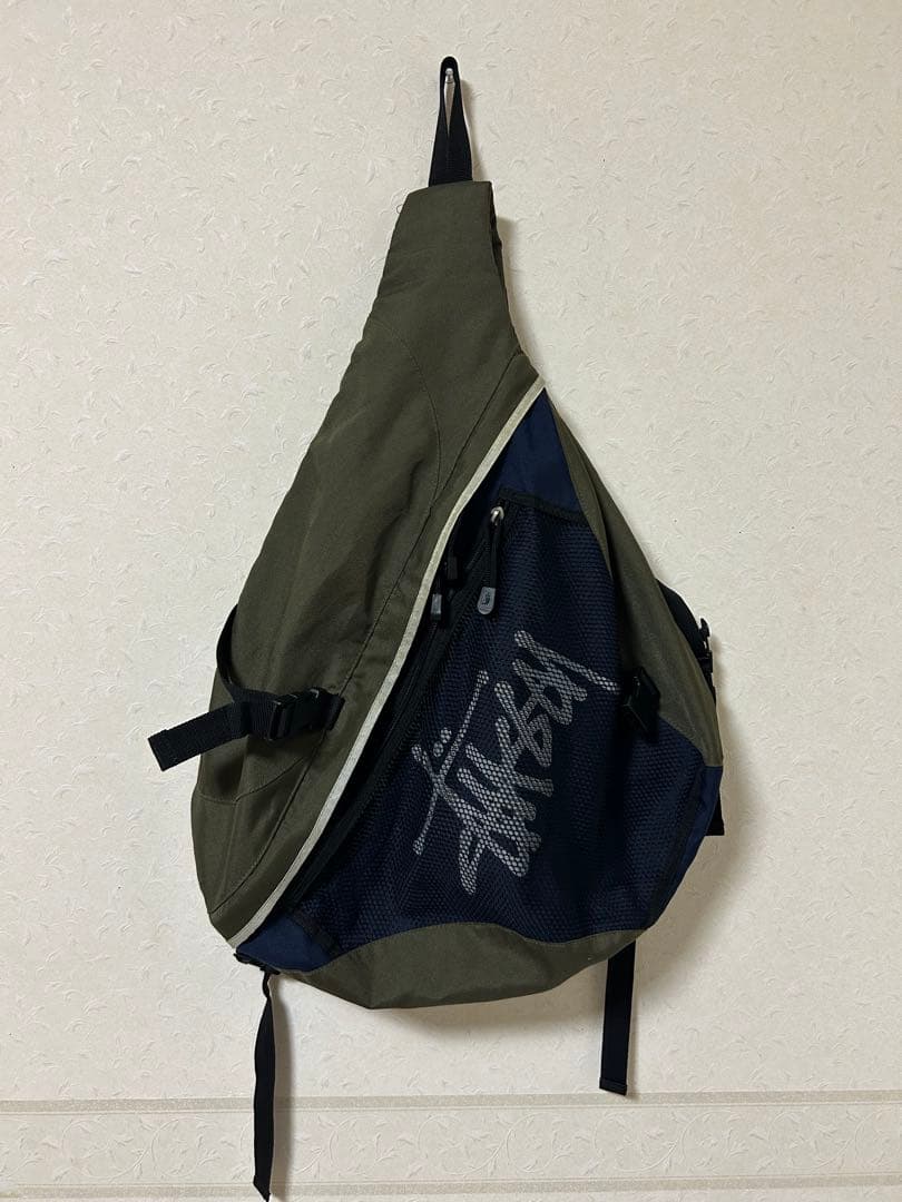 90s old stussy 紺タグ　ワンショルダーバッグ　スリングバッグ