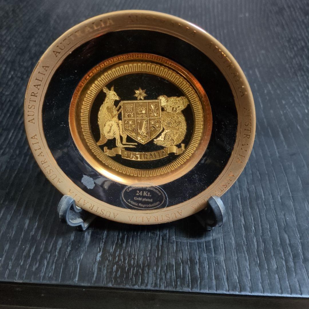 オーストラリア国章 24K金メッキ 置物