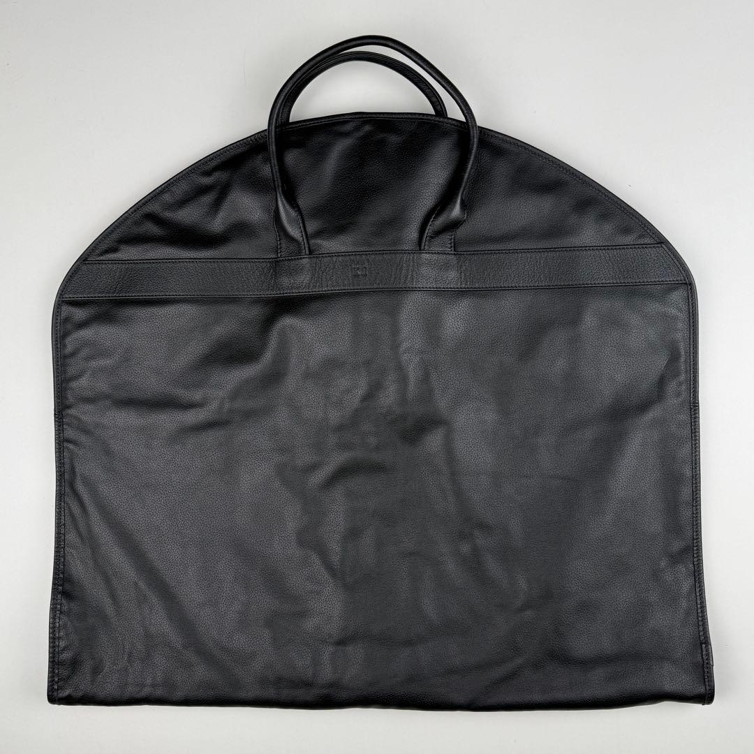 【希少】Brioni ブリオーニ ガーメントバッグ レザー ロゴ 刺繍 ブラック