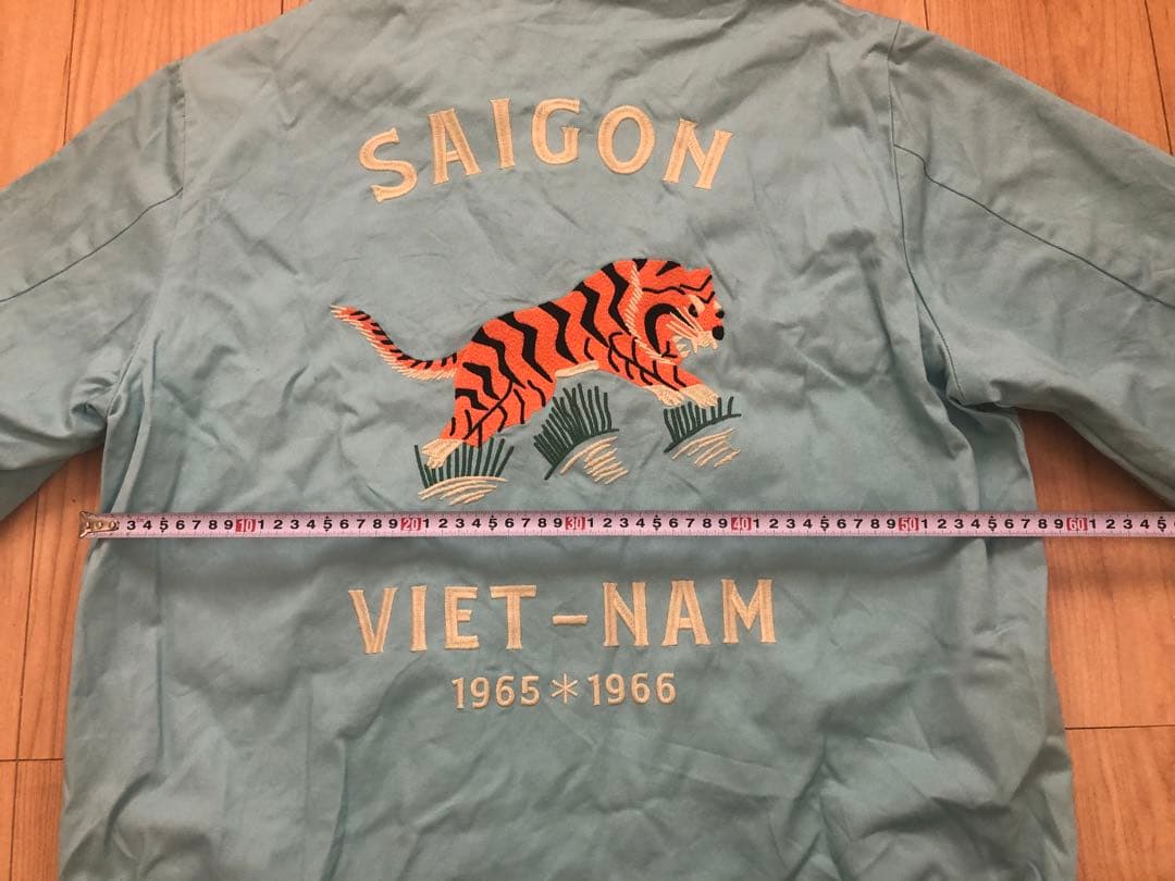 美品！HOUSTON コットンベトナムジャケット 虎／ベトジャン 刺繍スーベニア