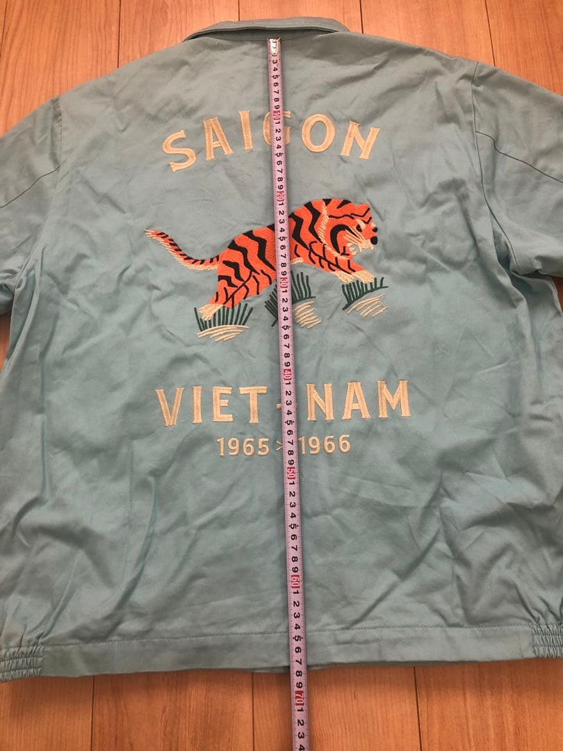 美品！HOUSTON コットンベトナムジャケット 虎／ベトジャン 刺繍スーベニア