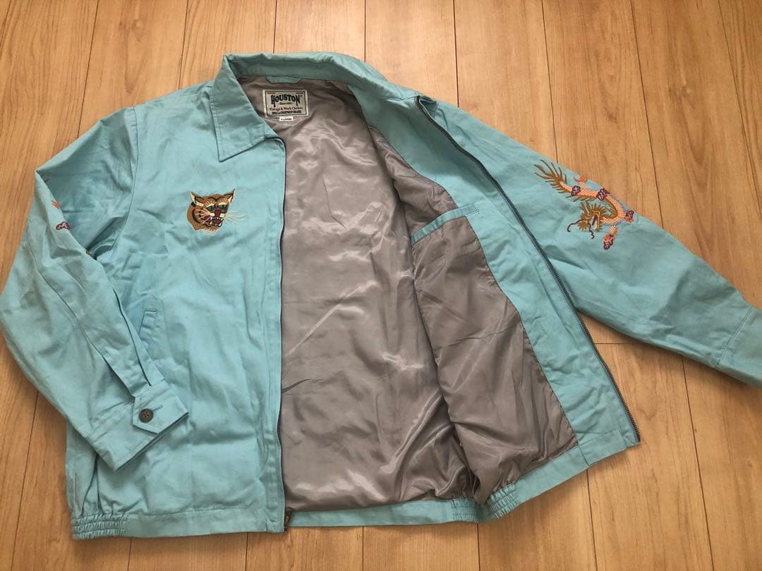 美品！HOUSTON コットンベトナムジャケット 虎／ベトジャン 刺繍スーベニア
