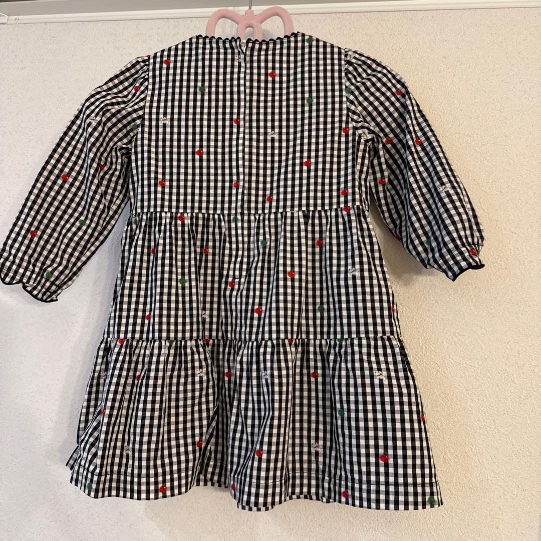 familiar ギンガムチェックの長袖ドレス
