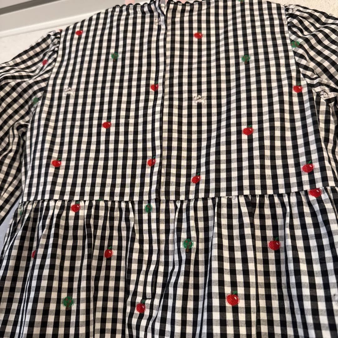 familiar ギンガムチェックの長袖ドレス