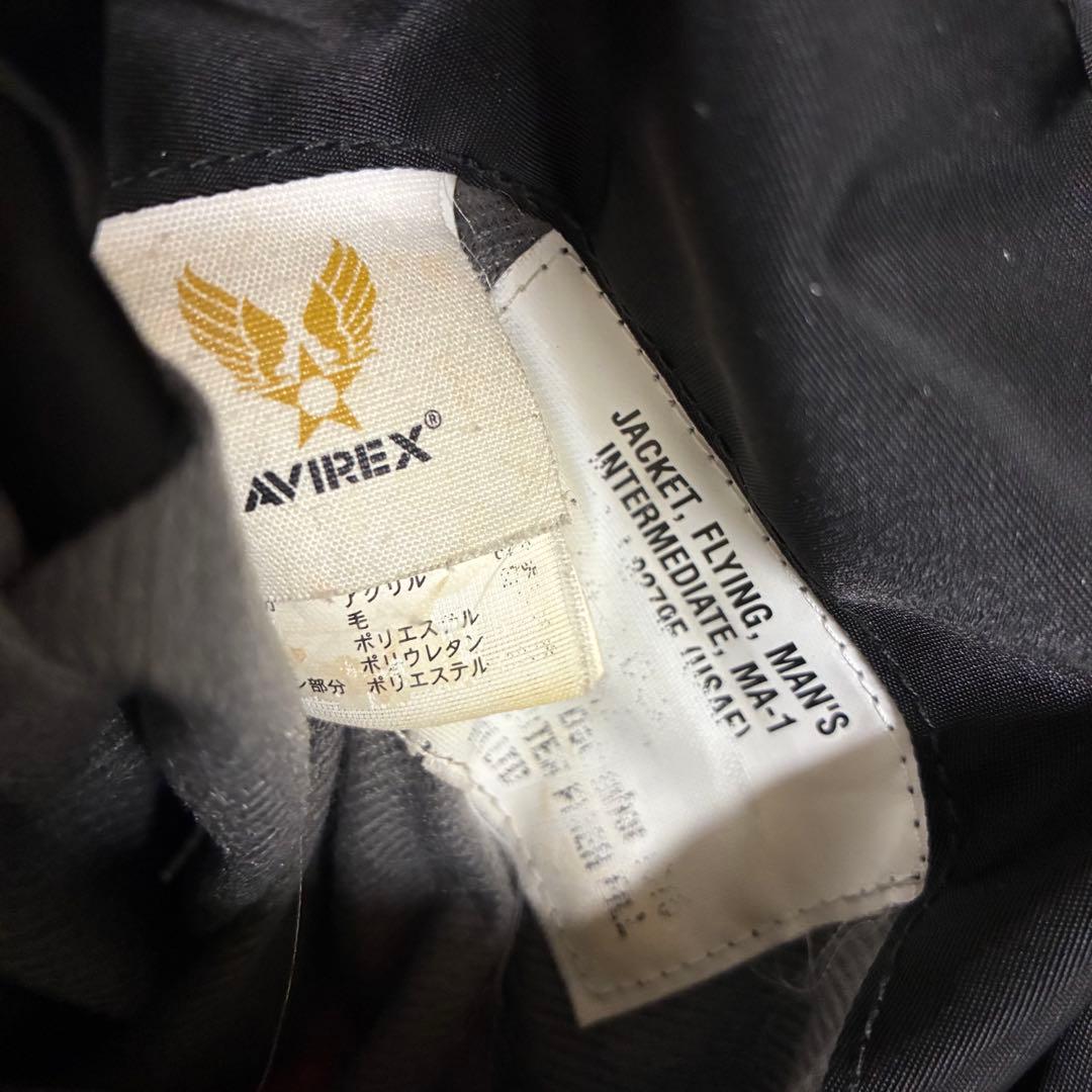 AVIREX フライトジャケット アーチロゴ コマーシャルロゴ M 黒