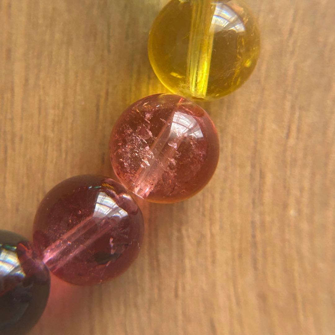 翡翠 ヒスイ ブレスレット 高品質 カラフル 虹 8~10mm