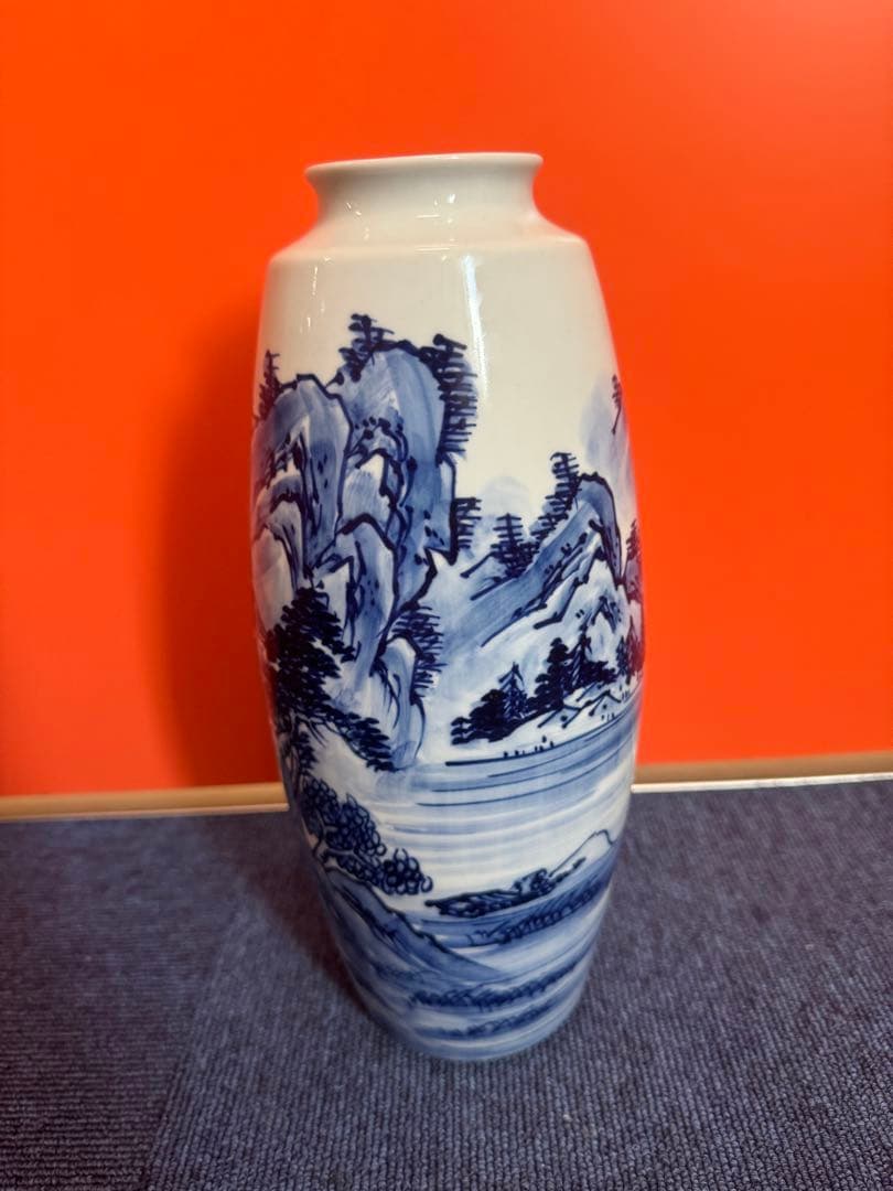 1969有田焼　染付山水　花瓶