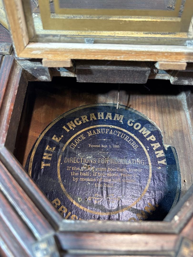 ✨【ヴィンテージスタイル】✨ Ｅ，I NGRAHAM八角柱時計（ジャンク）✨