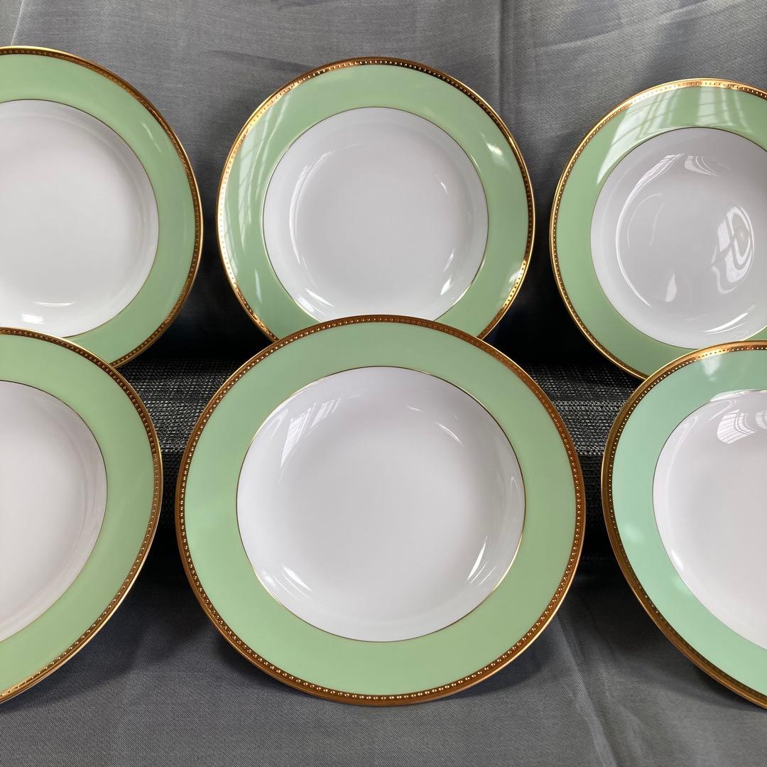 hal　大倉陶園　メイグリーン　スープ皿　6枚　ディーププレート