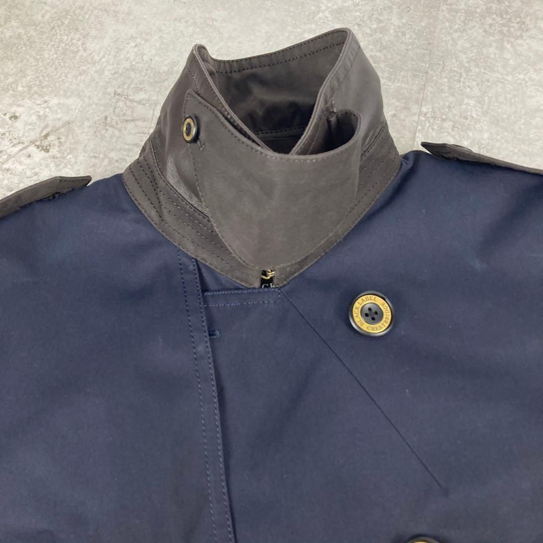 ブラックレーベル　クレストブリッジ　バイカラー　レザーエルボ　トレンチコート　M