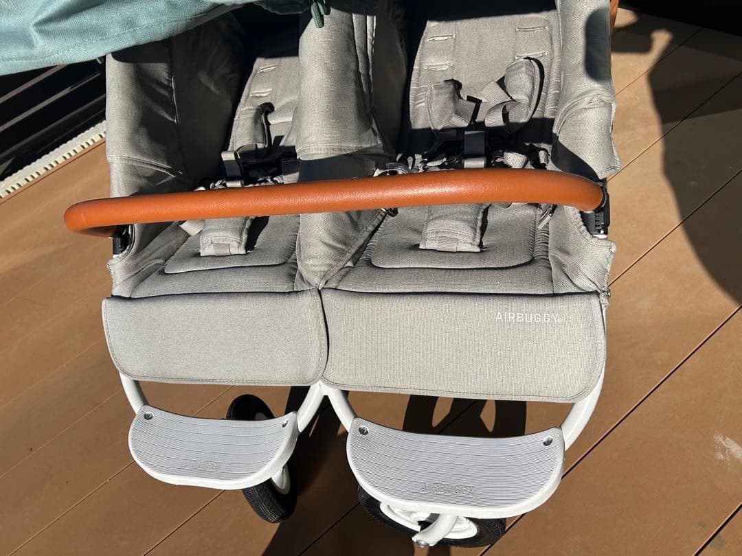 エアバギー ココダブルフロムバース　グリーン　双子年子ベビーカー　付属品あり