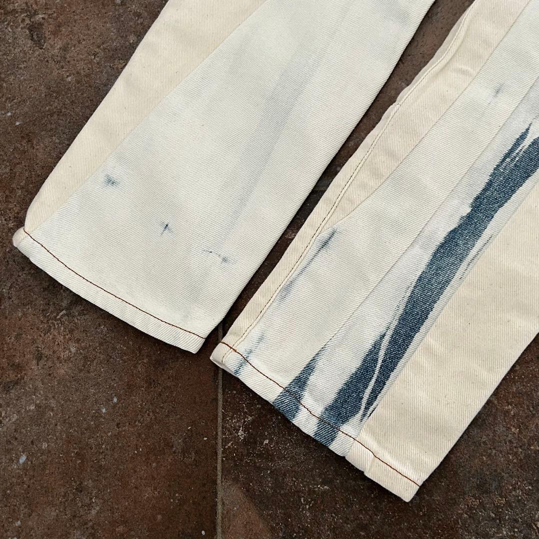 新品 DIESEL 生成り 切替 タイダイ加工 スリム ジーンズ 再構築