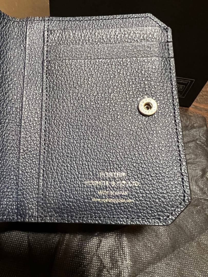 【極美品】Porter二つ折り財布　ネイビー