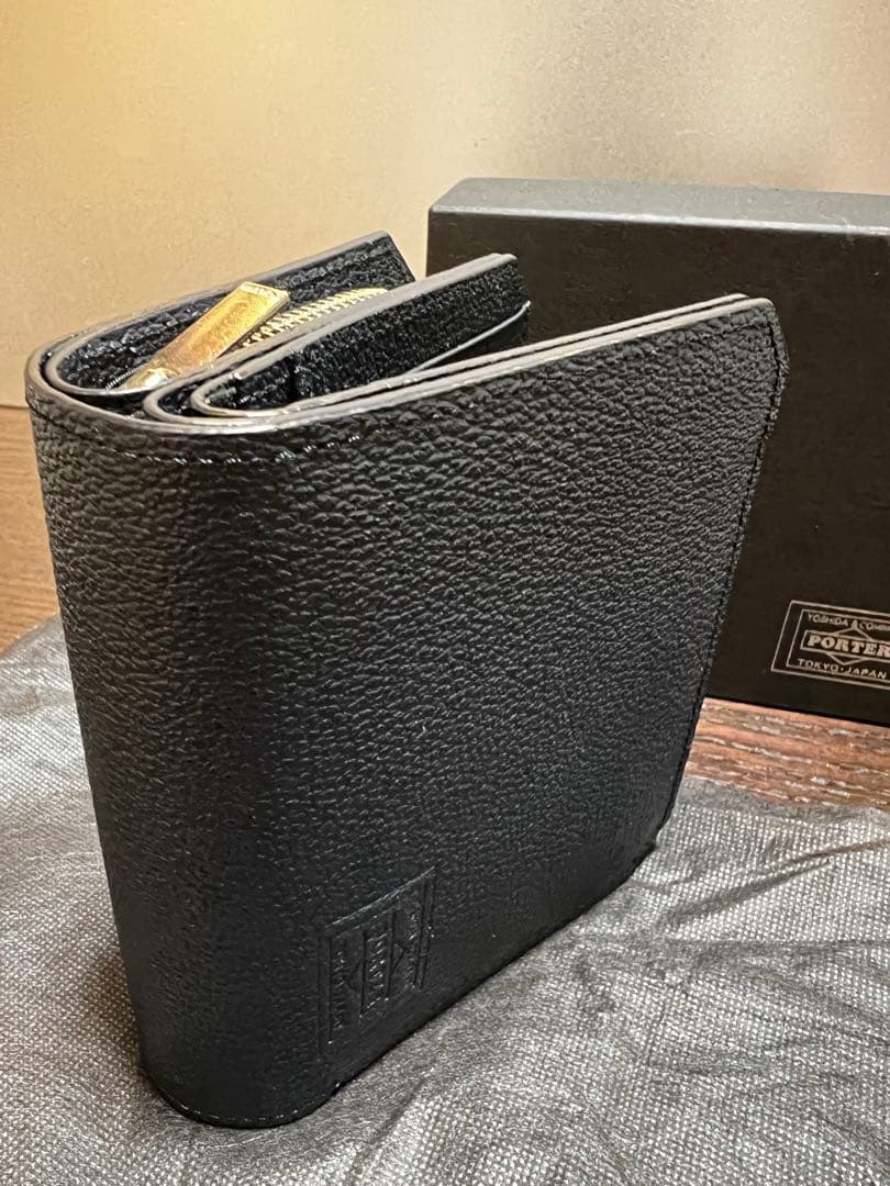 【極美品】Porter二つ折り財布　ネイビー