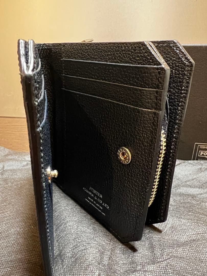 【極美品】Porter二つ折り財布　ネイビー