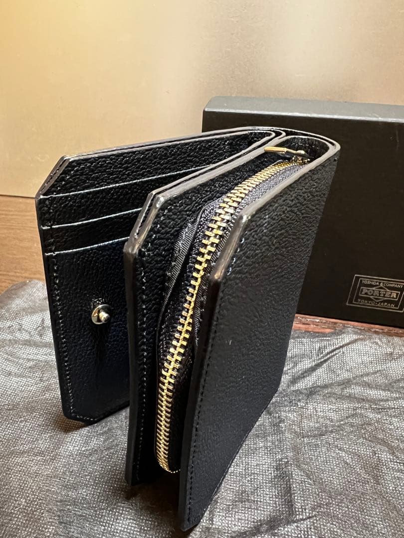 【極美品】Porter二つ折り財布　ネイビー