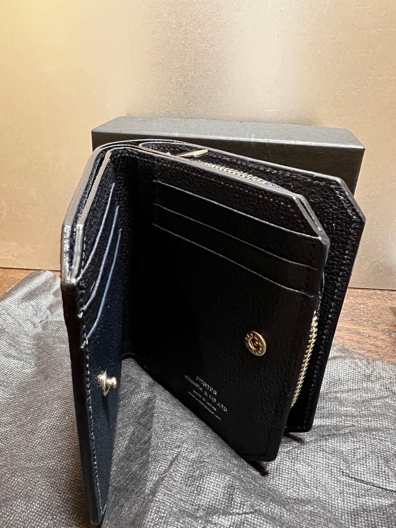 【極美品】Porter二つ折り財布　ネイビー