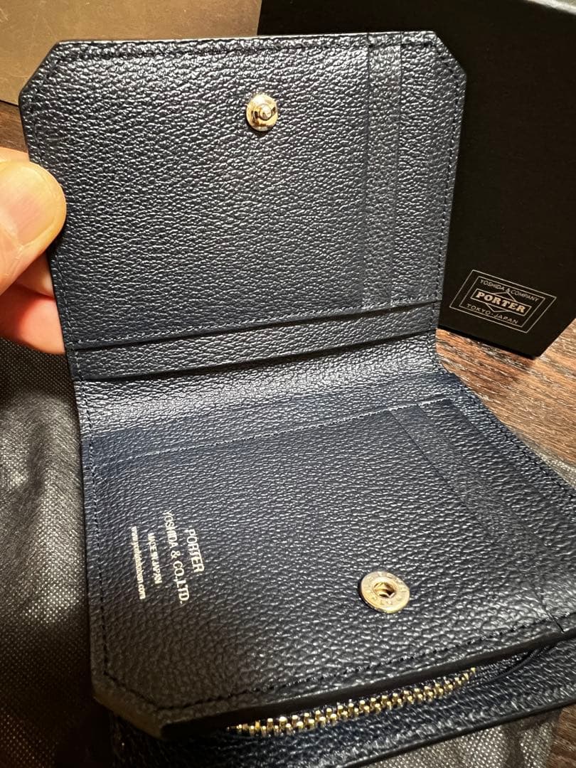 【極美品】Porter二つ折り財布　ネイビー
