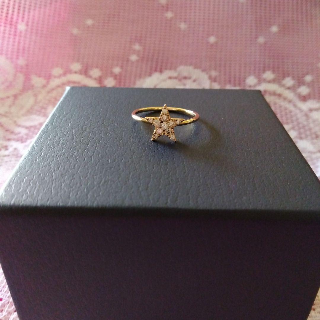 【うーしゃん】 シャンパンカラーダイアモンド 18KYGスターリング