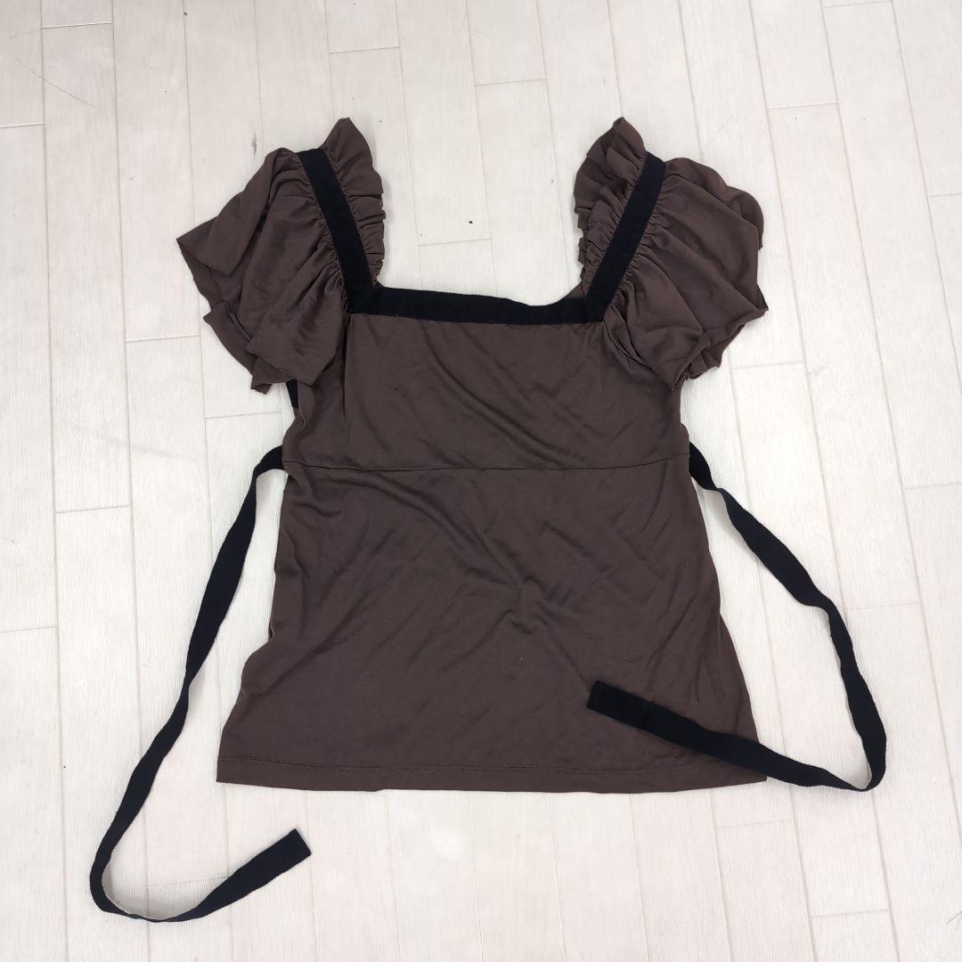 255○ 値下げRED VALENTINO ブラウン フリル袖 シャツ