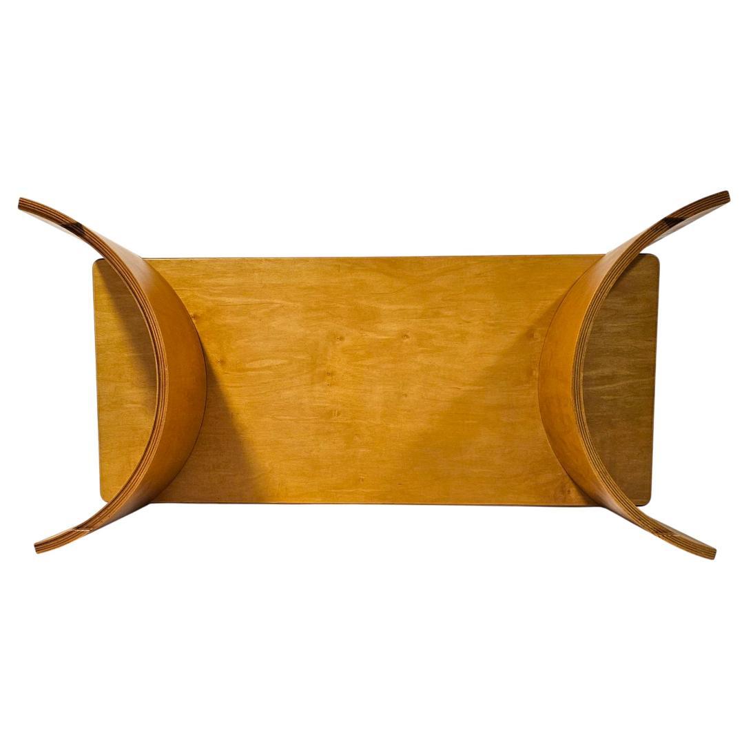 北欧レトロ 曲木プライウッド×ガラス天板 センターテーブル ヴィンテージ