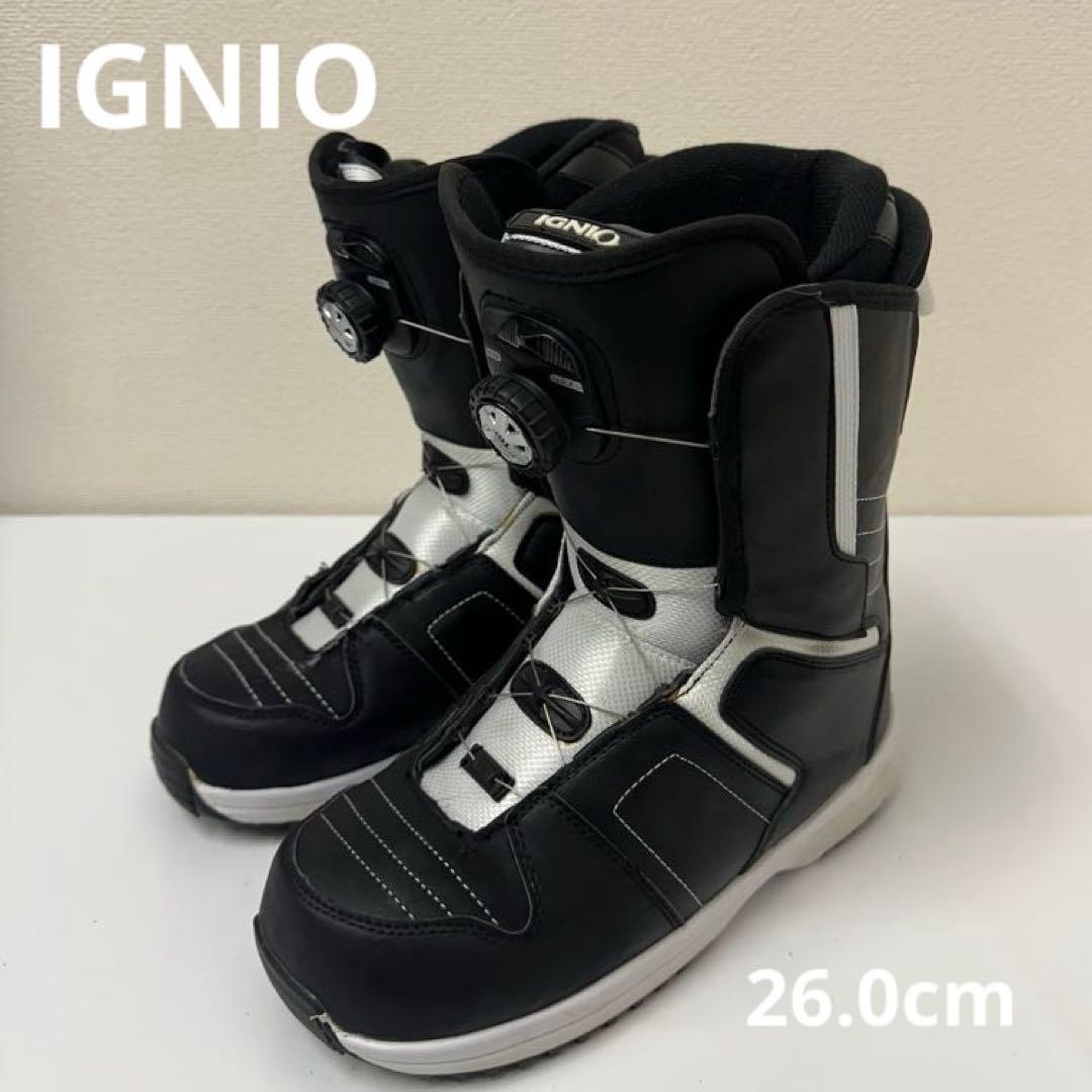 IGNIO BOA スノーボードブーツ ブラック/ホワイト 26.0cm