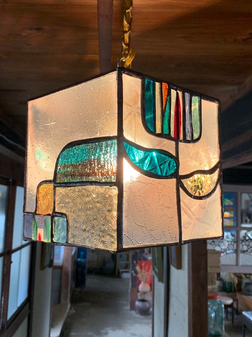 レトロガラスランプ　ひっかけシーリングライト