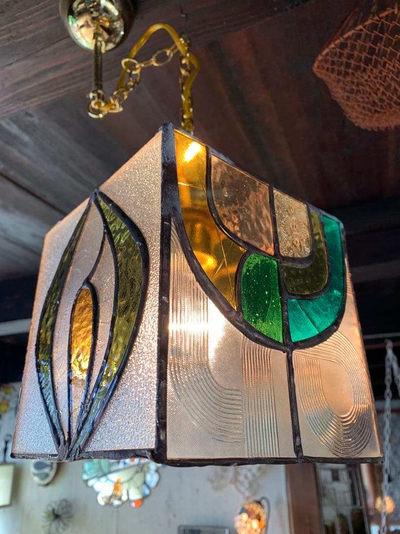 レトロガラスランプ　ひっかけシーリングライト