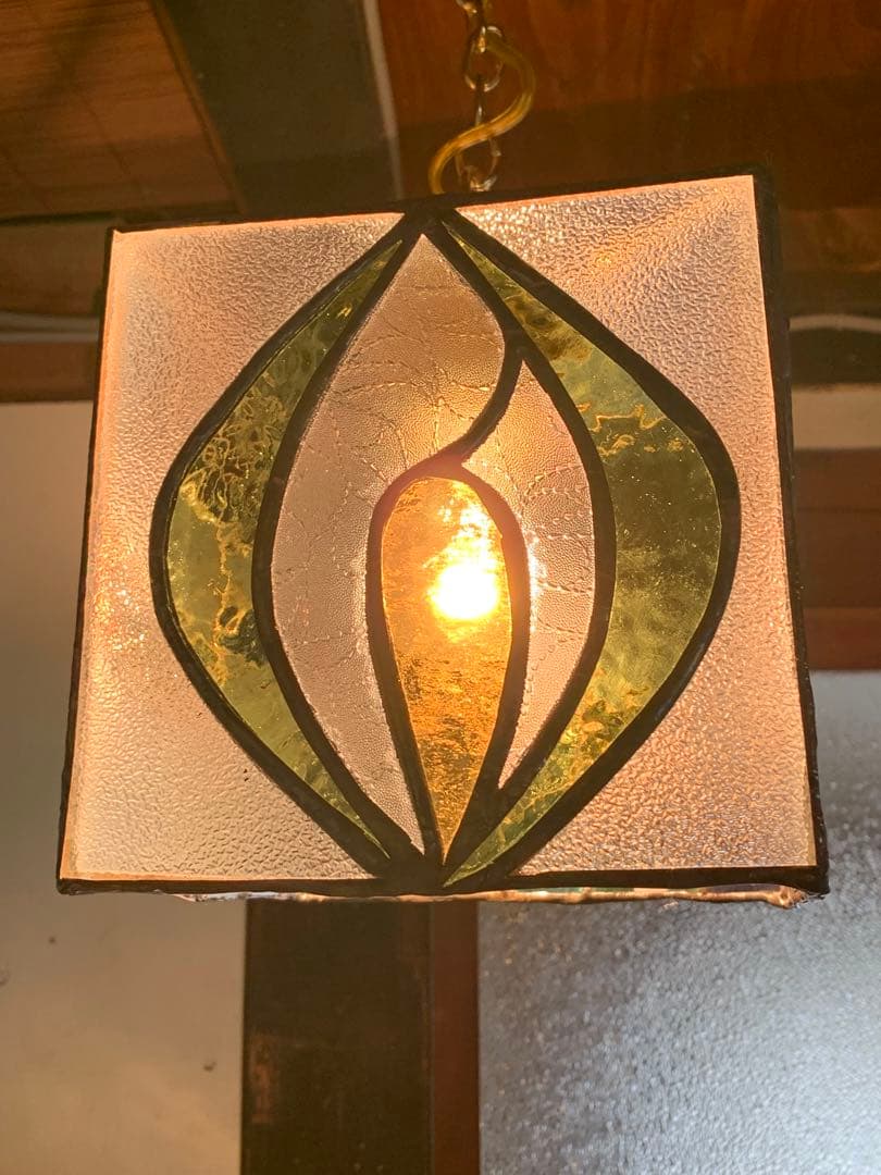 レトロガラスランプ　ひっかけシーリングライト