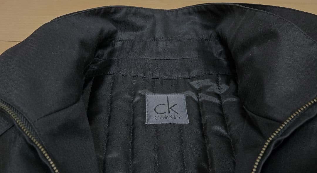 美品　カルバンクライン　ステンカラーコート　黒 取り外しライナー付き