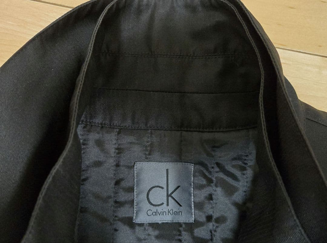美品　カルバンクライン　ステンカラーコート　黒 取り外しライナー付き