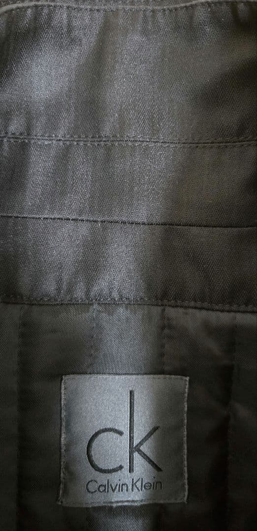 美品　カルバンクライン　ステンカラーコート　黒 取り外しライナー付き
