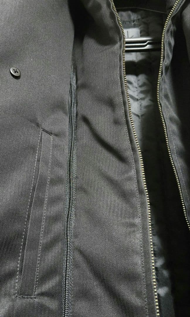 美品　カルバンクライン　ステンカラーコート　黒 取り外しライナー付き