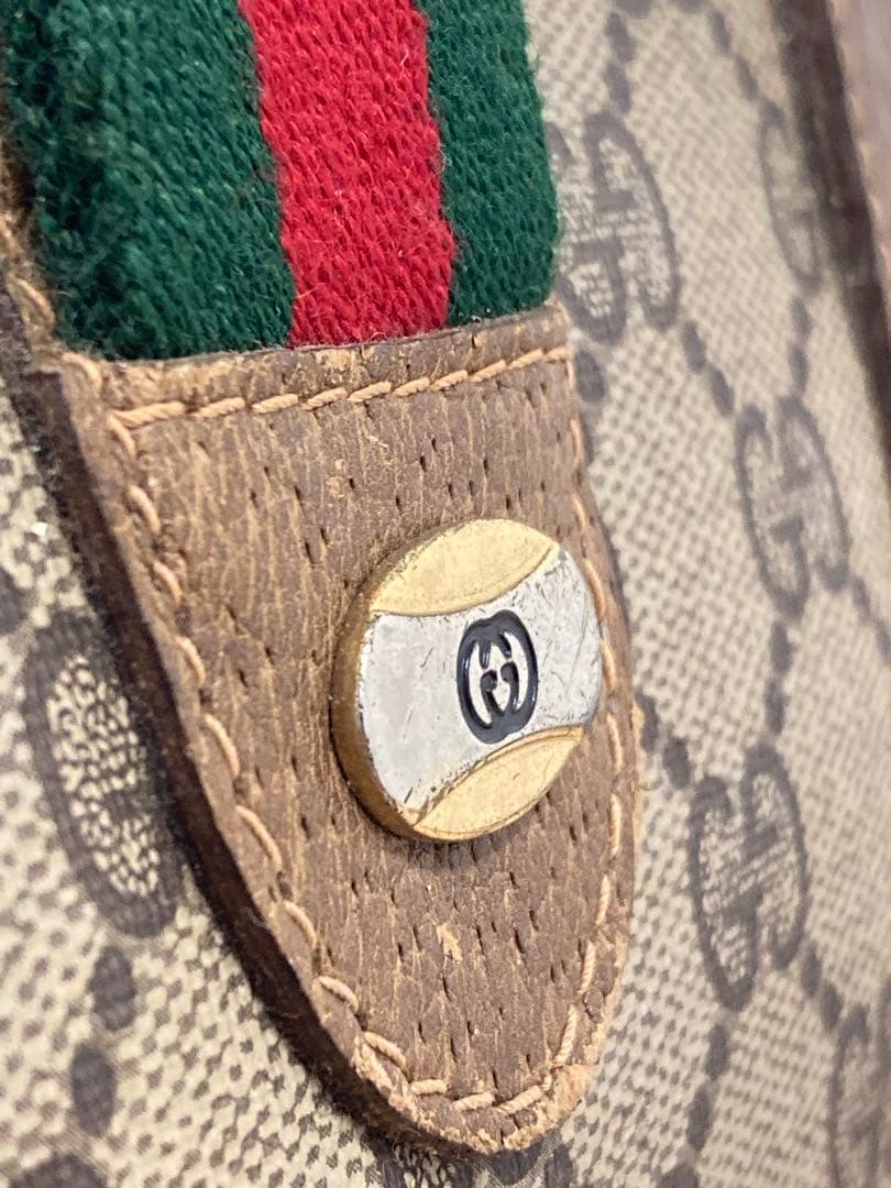 美品✨ オールドグッチ GGスプリーム ミニ ボストンバッグ シェリー PVC◇