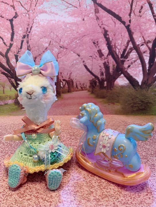 創作ドール　可動式ボディ　アルパカちゃん　編みぐるみ　人形