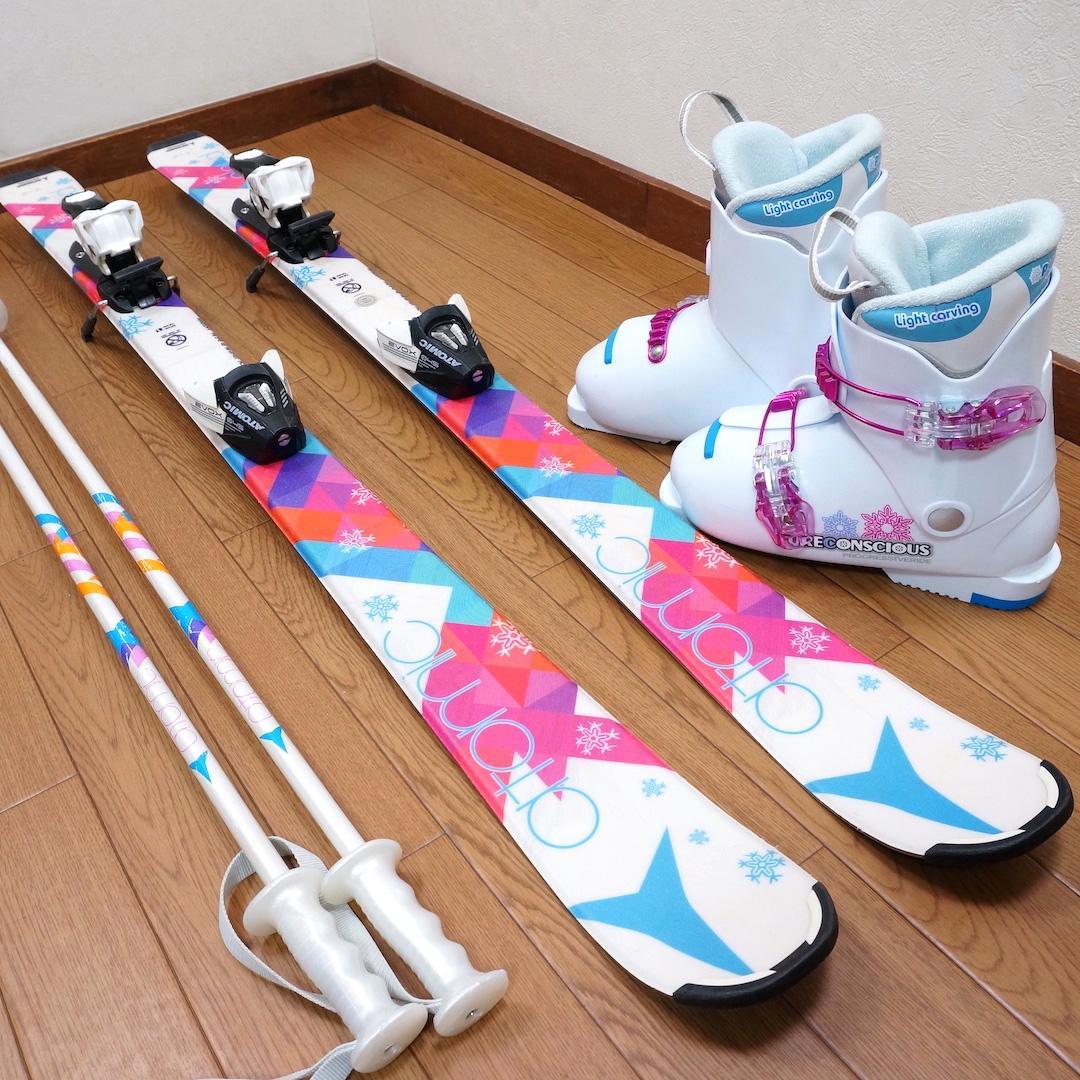 メンテ済 120cm 靴22cm ATOMIC スキーセット