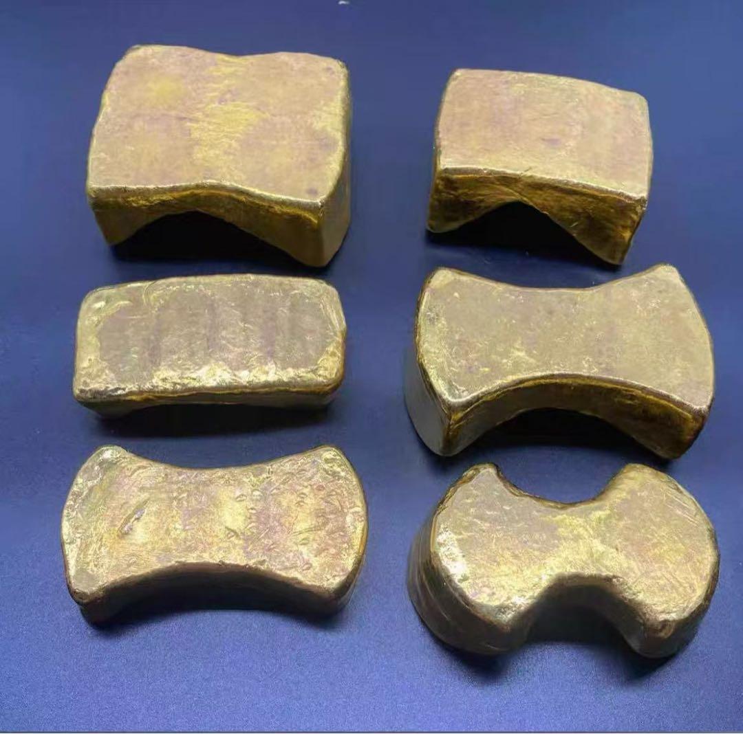 中国古錢極各種金錠中国元寶金塊海外金貨骨董品外国金貨コレクション収蔵品6点セット