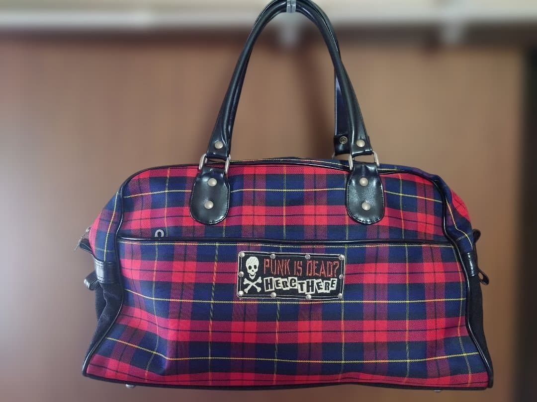 HERE THERE タータンチェック ボストンバッグ