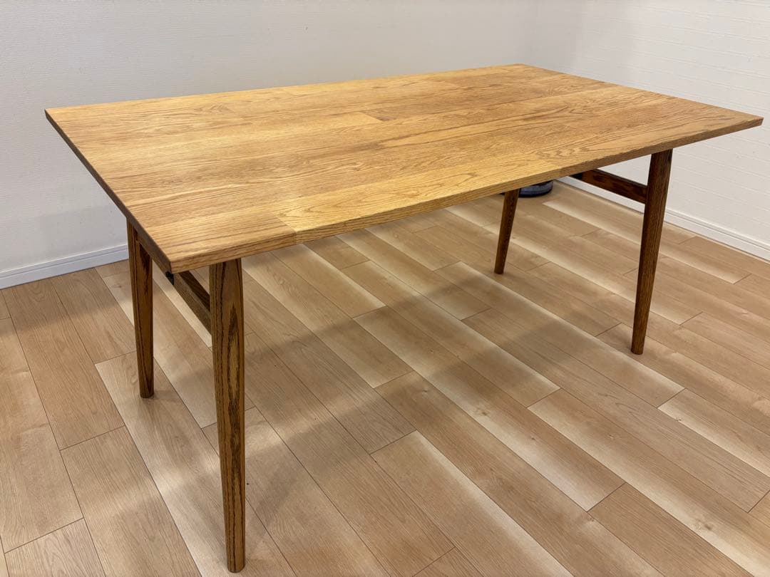 【モモナチュラル】オーク材 ダイニングテーブル 1400mm