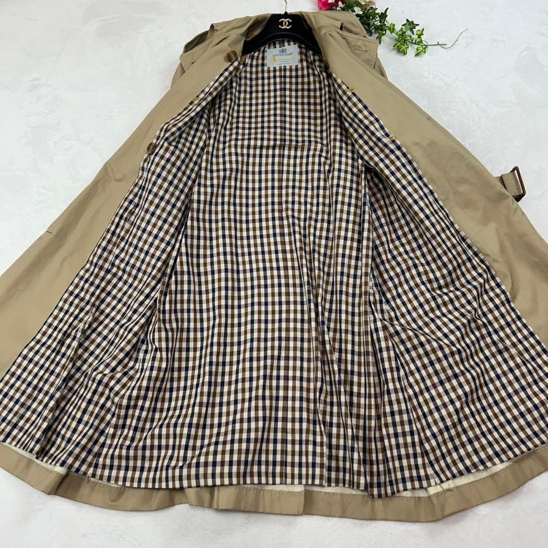 J889 美品 L アクアスキュータム トレンチコート キャメル レディース