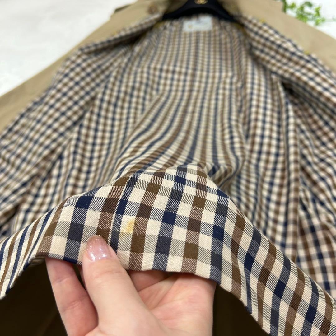 J889 美品 L アクアスキュータム トレンチコート キャメル レディース